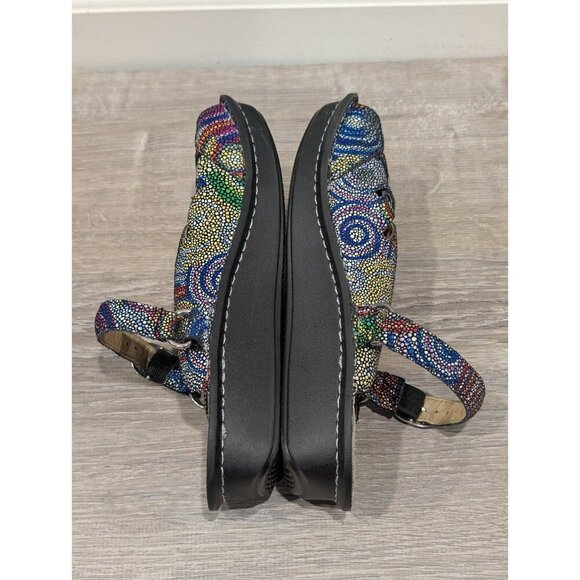 Alegria Clogs Womens Size 38EU US8.5 Fre-387 Rainbow Mosaic Leather Multicolor - Picture 5 of 16
